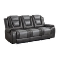 Modern Luxury Living Room Sofa Set 3Pc Reclining Sofa Loveseat Glider Reclining Chair Formal Furniture Premium Faux Leather Upholstery Comfortable Two Tone Gray Finish Dark Gray,Light Gray Faux Leather Wood Primary Living Space Luxury,Modern