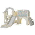 Toddler Slide And Swing Set 10 In 1, Kids Slide For Toddler Age 1 3 With Basketball Hoop, Kids Slide Playset Structure,Arch Tunnel And Telescope, Toy Storage Organizer For Toddlers Grey 50 99 Lbs Cute 1 To 2 Years Hdpe Indoor & Outdoor Use