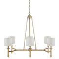 6 Light Chandelier With Fabric Drum Shades Antique Gold See Below Antique Gold Iron