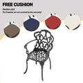 Cushions In Random Colors 5 Piece Set Of Cast Aluminum Patio Furniture With Cushions Yes Dining Set Black Blue Seats 4 Rust Resistant Frame Water Resistant Cushion Garden & Outdoor Complete Patio Sets Aluminium