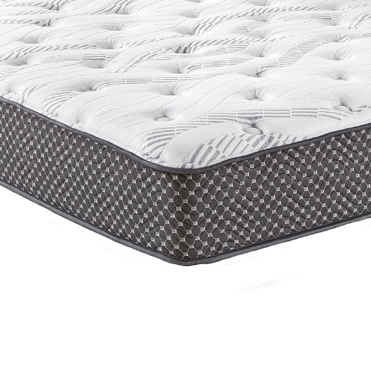 10" Quilted Hybrid Twin Xl Mattress, Medium Firm Black White Foam Spring Twin Xl