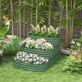 Outsunny 3 Tier Galvanized Steel Raised Garden Bed Kit, 62.25