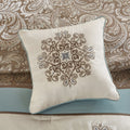 Jacquard 7 Piece Comforter Set Blue King King Blue Polyester
