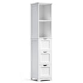 Bathroom Tall Storage Cabinet, Slim Free Standing Cabinet With 3 Drawers And 2 Shelves,Floor Cabinet For Small Space, 11.8