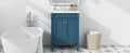 24'' Bathroom Vanity With Top Sink, 2 Tier Modern Bathroom Storage Cabinet, Single Sink Bathroom Vanity, Large Storage Shelves Blue 2 1 Adjustable Hinges Freestanding Modern Solid Wood Mdf Resin Painted