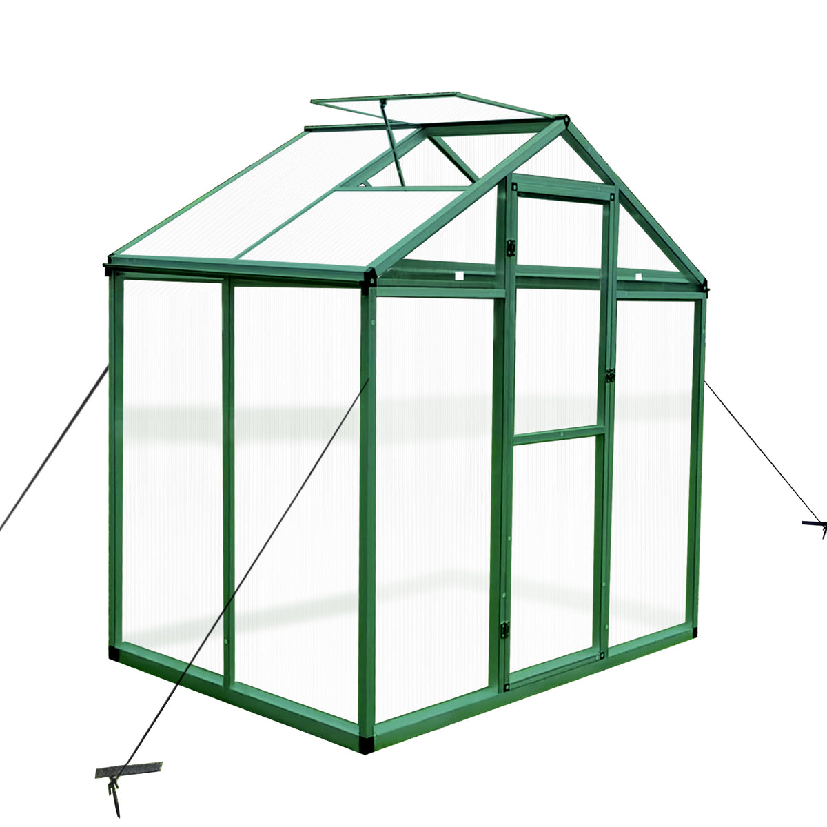 Newly Marketed Gain Height Windproofaluminum Greenhouse 6X4 Ft Polycarbonate Greenhouse Raised Base And Anchor Aluminum Heavy Duty Walk In Greenhouses For Outdoor Backyard In All Season Green Aluminium Alloy