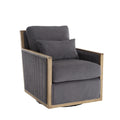Coolmore Corduroy Swivel Barrel Chair, Comfy Accent Sofa Chair For Living Room, 360 Degree Swivel Barrel Club Chair, Leisure Arm Chair For Nursery, Hotel, Bedroom, Office, Lounge Dark Gray Dark Gray Primary Living Space Foam Corduroy