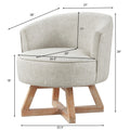 Swivel Chair With Cross Shaped Wooden Base,Lounge Chair With Solid Wood Legs, 360 Freely Swivel Chairclassic Linen Fabric For Living Room, Bedroom, Office, Dresser Light Gray Light Gray Primary Living Space American Design,Artsy,Classic,Modern Rubberwood