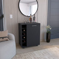 Wick Bar Cart With Integrated Wine Storage, Spacious Cabinet And Smooth Rollers Black Dining Room Modern Particle Board Open Storage Engineered Wood