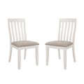 Set Of 2 Light Brown Upholstered Dining Chairs, Off White Solid Off White Dining Room Rectangular Dining Chairs Slat Back Set Of 2 Fabric,Mdf