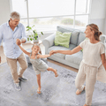 9X12 Area Rug For Bedroom, Washable Rug, Low Pile, Non Slip, Non Shedding, Foldable, Kid & Pet Friendly Area Rugs For Living Room, Bedroom, Kitchen, Dining Room Rug Gray Gold, 9' X 12' Gray Chenille Polyester