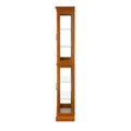 Curio Cabinet Lighted Curio Diapaly Cabinet With Adjustable Shelves And Mirrored Back Panel, Tempered Glass Doors Oak, 6 Tier , E26 Light Bulb Not Included Oak Mdf