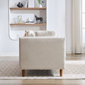 77.95'' Wide Modern Double Sided Upholstered Chaise Lounge Indoor,Chenille Fabric Sleeper Sofa Couch With 4 Throw Pillows, Daybed With Rubberwood Legs For Living Room, Bedroom, Apartment,Beige Beige