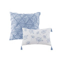 8 Piece Cotton Printed Comforter Set Blue Queen Queen Blue Polyester