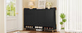 Sleek And Contemporary Shoe Cabinet With Adjustable Shelves, Minimalist Home Organizer With Solid Wood Legs, Storage Sideboard For Entryway, Living Room, Black Black Primary Living Space Particle Board
