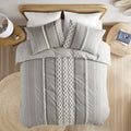 Cotton Printed Duvet Cover Set With Chenille King Multicolor Cotton