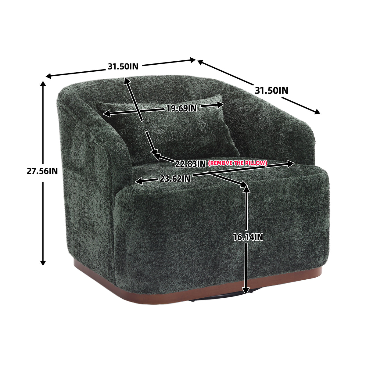 Coolmore Swivel Barrel Chair, Comfy Round Accent Sofa Chair For Living Room, 360 Degree Swivel Barrel Club Chair, Leisure Arm Chair For Nursery, Hotel, Bedroom, Office, Lounge Emerald Boucle Emerald Primary Living Space Foam Boucle