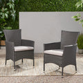 Malta Dining Chair Set Of 2 Grey Wicker