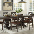 Brown And Espresso Side Chair With Padded Seat Set Of 2 Solid Espresso Dining Room Traditional Side Chair Open Back Set Of 2 Wood Fabric