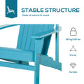 Outsunny Wooden Adirondack Chair, Outdoor Patio Lawn Chair With Cup Holder, Weather Resistant Lawn Furniture, Classic Lounge For Deck, Garden, Backyard, Fire Pit, Sky Blue Blue Wood