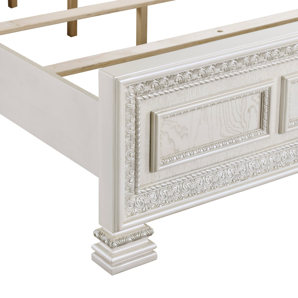 Classic Luxury Pearl White Finish Queen Bed Button Tufted Upholstered Headboard Bedroom Furniture 1Pc, Dart Molding Design Panels Box Spring Required Queen White Wood Bedroom Bed Frame Polyester