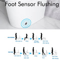 Elongated Smart Toilet With Elongated Heated Bidet Seat, Intelligent Toilet With Bidet Built In, Feet Sensor,Auto Open Close Seat, Off Seating Auto Flush, Night Light, Warm Water & Dryer,White White Bathroom Luxury Porcelain