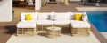 7 Pieces Outdoor Patio Furniture, All Weather Rattan Sectional Sofa Set With Thick Cushions And Pillows, Freely Combined Conversation Sets For Garden, Backyard, Balcony, Beige Yes Complete Patio Set Beige Seats 6 Garden & Outdoor Complete Patio Sets Foam