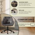 Velvet Home Office Chair, Modern Home Desk Chair With Wheelsvanity Chairs For Living Room, Bedroom,Study Room,Computer Chair Grey Fiber Foam And Polyester Fiber Pad Iron