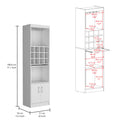 Kevil 71 Inch Tall Bar Cabinet 5 Tier Modern Bar Cabinet With Glass Holder Stemware Rack, Wine Cabinet, Liquor Cabinet, 12 Bottle Cubbies, 5 Shelves, And Pull Out Tray White Primary Living Space Modern Particle Board Shelves Included Engineered Wood