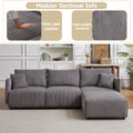 Multi Module Combination Style Sofa For Living Room, Bedroom And Other Lounge Spaces, Modern Minimalist Corduroy Combination Sofa With 2 Comfort Cushions With Usb & C Charging Ports,Gray,Two Sets Gray Foam Fabric 8 Seat