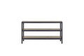 Console Table W Metal Insets Black Mdf Metal