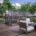 8' X 12' Outdoor Greenhouse, Heavy Duty Polycarbonate Greenhouse, Large Walk In Greenhouse With Double Doors And Two Ventilation Windows, Aluminum Greenhouse For Outdoor Greenhouse Garden Backyard