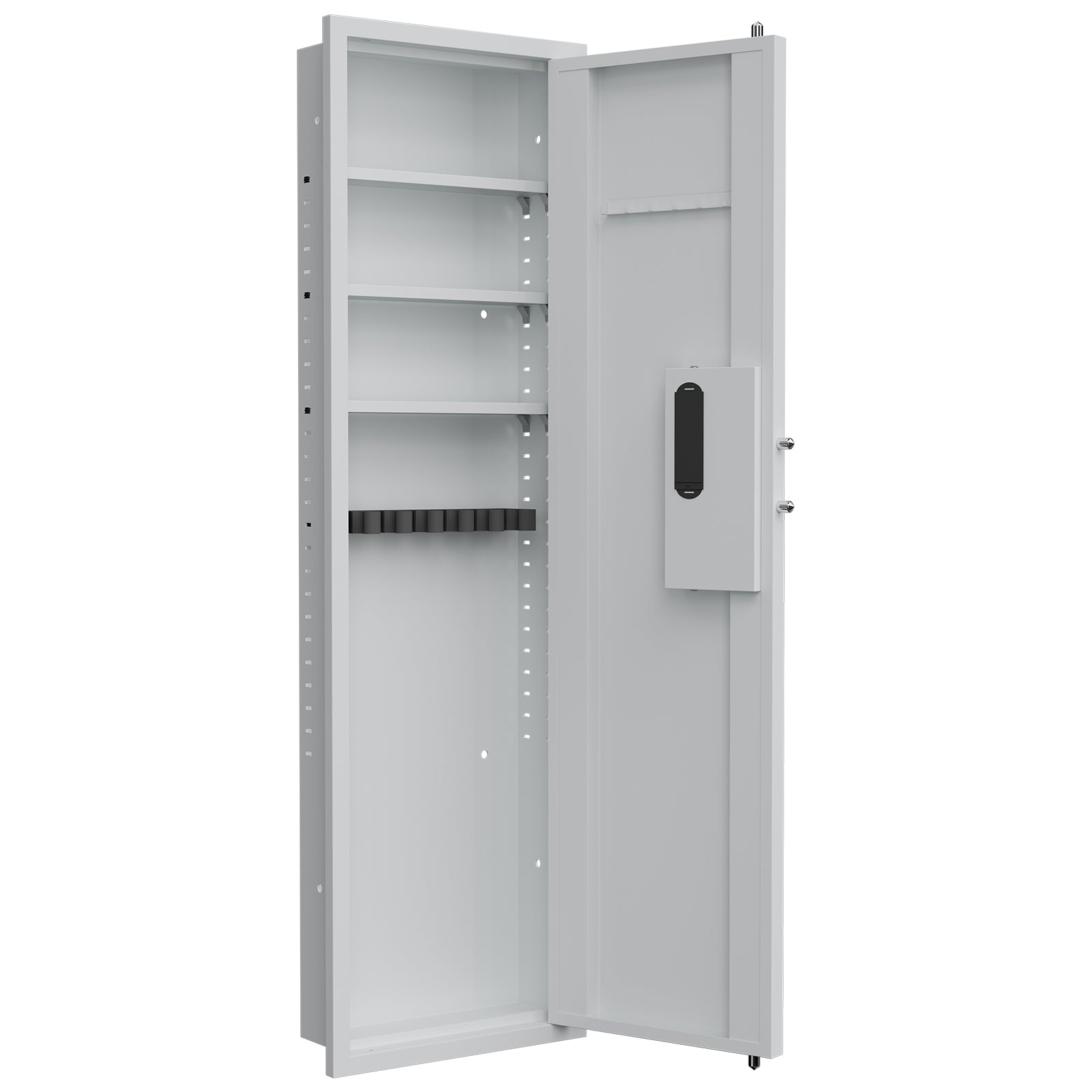 Didital Touch Panel In Wall Safe,Hidden Wall Safe For Rifles And Pistols With Adjustable Shelves,Assembled Storege Safe For Firearm And Valuables White Digital White Steel