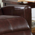 Modern Electric Leather Recliner Chair With Gentle Lower Lumbar Massager For Living Room Home Theater Bedroom Brown 1Pc Brown Wood Primary Living Space Contemporary,Modern Leather