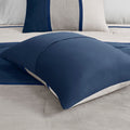 7 Piece Faux Suede Comforter Set Blue Queen Queen Blue Polyester