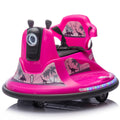 12V Kids Ride On Bumper Car W Parents Control,Rotate 360 Degrees,Two Handed Switch For Direction Control,Bumper Strip,Light Belt,Mp3 Music,Bluetooth,Provide A Speed Of 0.75Mph For Kids Of 2 5 Rose