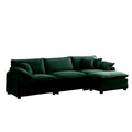 Corduroy Sofa Modern Upholstered 4 Seater With With 1 Footstool Corduroy Fabric Sofaoffice Living Room Apartment Comfort Sofa, Easy To Assemble With 2 Arm Pillows And 4 Throw Pillows Green Corduroy 4 Seat