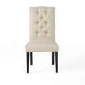 Harding Kd Tuft Dining Chair Natural Fabric