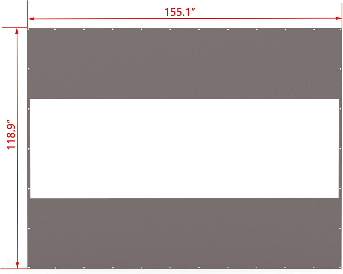 Heavy Duty Outdoor Clear Panel Curtain, 18 Oz Waterproof Pvc Polyester Curtain, Weather Resistant & Tearproof For Patios, Gazebos, Pergolas, Privacy Screen 10'H X 13'W, Gray Gray