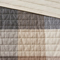 6 Piece Printed Herringbone Quilt Set With Throw Pillows Neutral King Cal King Neutral Polyester