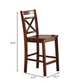 Cherry Cross Back Counter Height Chairs Set Of 2 Cherry Primary Living Space Rubberwood Wood