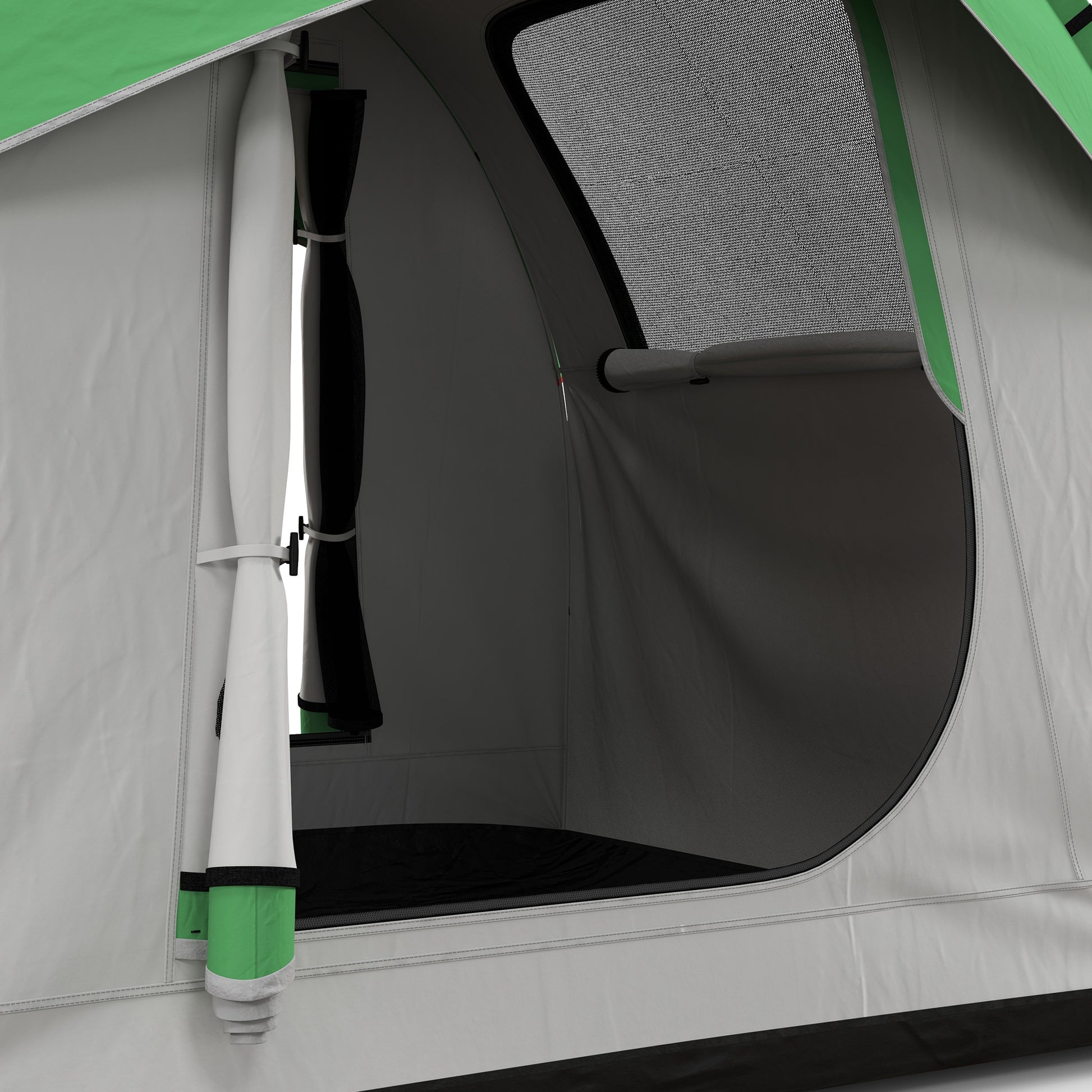 Outsunny Suv Tent, 2000Mm Waterproof Truck Tent With 3 Doors And Mesh Window, For 5 6 Person Camping Outdoor Travel, 7.5' L X 6.9' W X 6.9' H, Gray And Green Grey Polyester