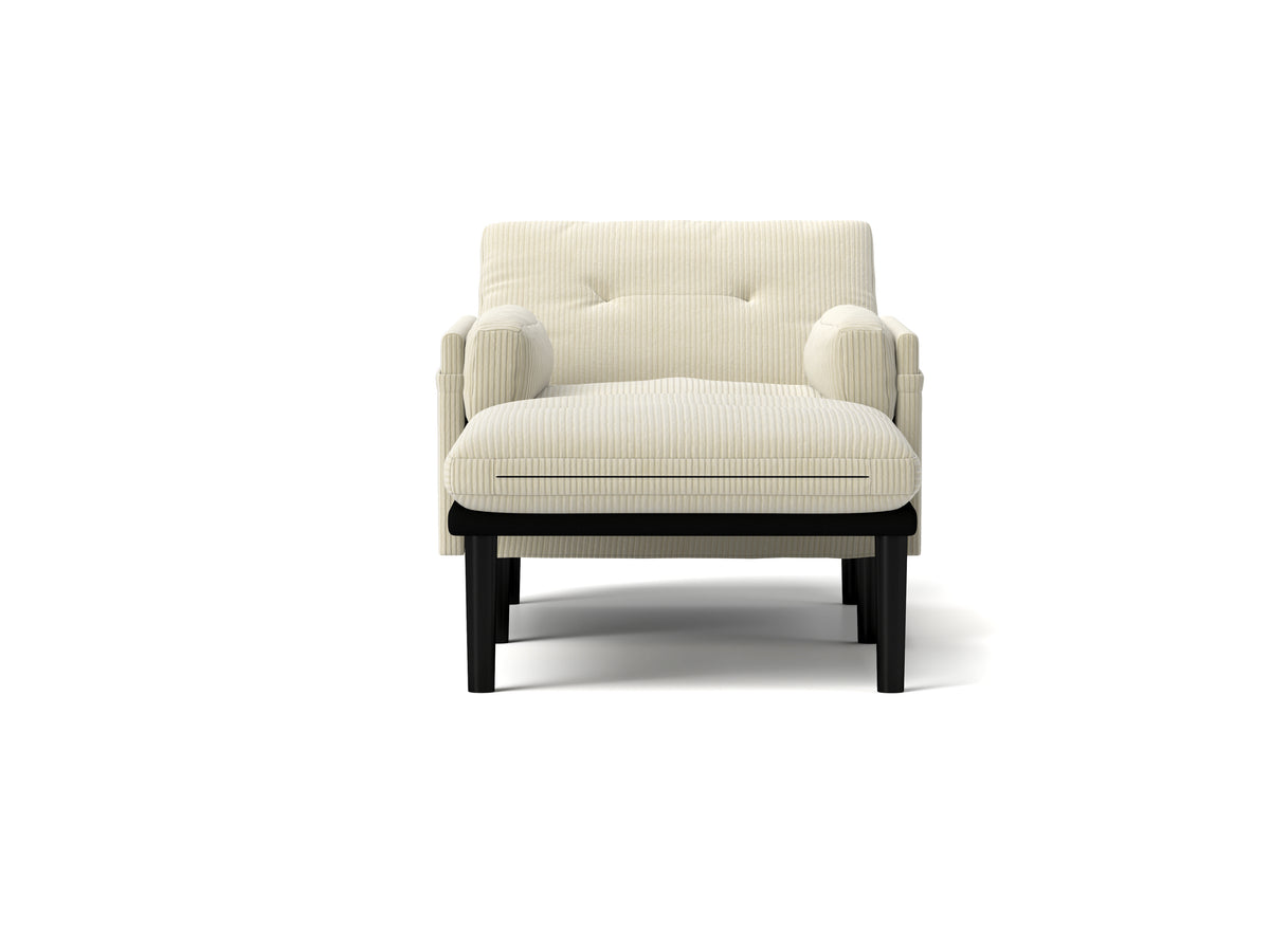 Ivory Sofa Chair With Recline Fuction Ivory Velvet Metal Primary Living Space Medium Soft Loose Back Pillow Top Arms Foam Fabric Metal 1 Seat