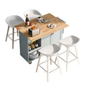 K&K Kitchen Island With Foldable Counter Top, Kitchen Storage Cart With Slide Out Shelf, Towel Rack And Drawer, Rolling Kitchen Cart On Wheels, For Kitchen, Living Room, Dining Room, Grey Blue Grey Blue Brown Kitchen Classic,Farmhouse,Luxury,Modern