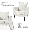 Barrel Chair, Chenille Accent Chair, Fabric Armchair Club Chair,Upholstered Arm Chair With Solid Wood Legs,Waist Pillow,Padded Single Chair For Living Room Bedroom Study Waiting Room,Beige Beige Light Brown Primary Living Space Modern Rubberwood Foam