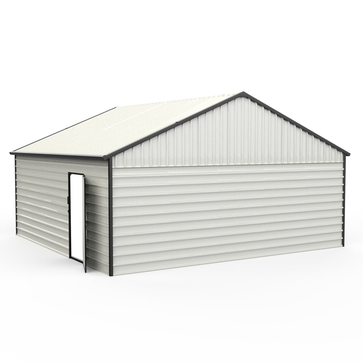 23Ft X 22Ft Double Garage Metal Shed With Side Entry Door White Garden & Outdoor Metal
