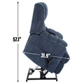 Dual Motor Heat Massage Infinite Position Up To 350 Lbs Electric Power Lift Recliners With Power Remote, Medium Firm And Heavy Duty, Blue Blue Chenille Power Remote Metal Primary Living Space Medium Firm Pillow Back Heavy Duty American Design Pine Pillow