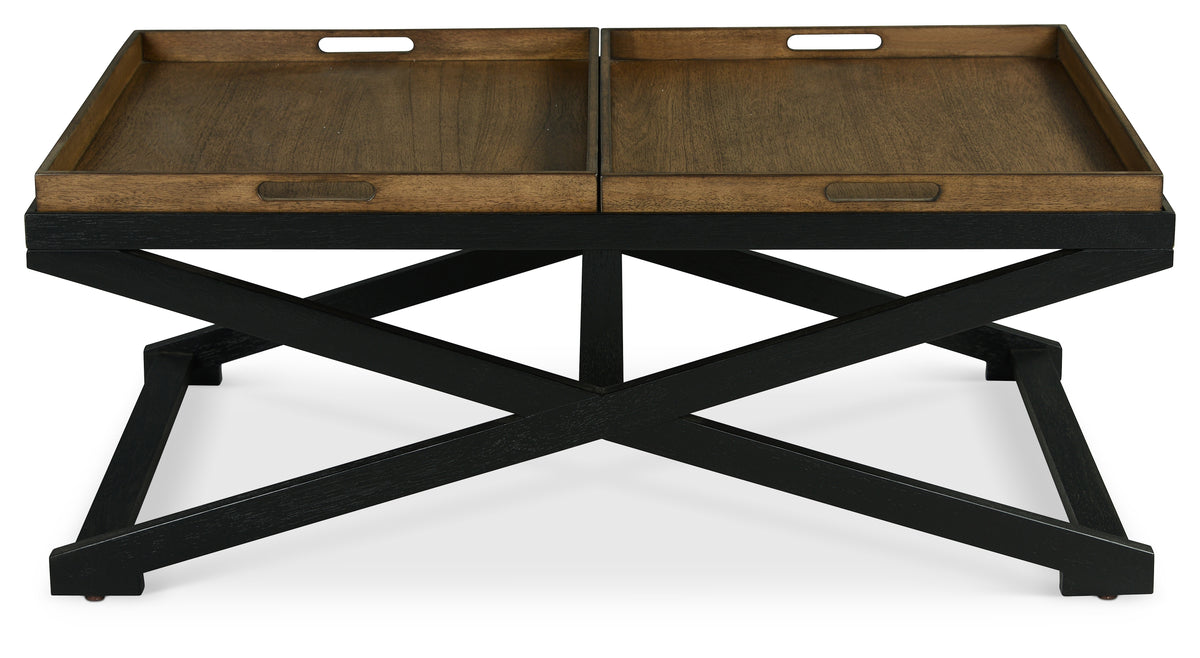 Topeka Cocktail Table Brown Brown Wood