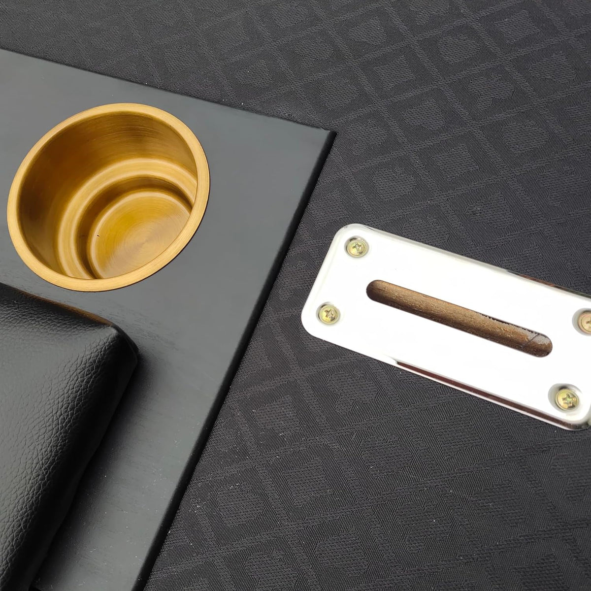 Ino Design 96" Poker Table Elite Oval Dark Knight With Black Waterproof Felt Plastic Chip Tray Steel Drop Box Black Primary Living Space Modern Wood Stainless Steel