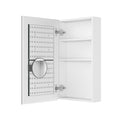15'' W X 26'' H Bathroom Mirror Medicine Cabinet Wooden Door Medicine Cabinets For Bathroom, Wall Mounted Recessed Or Surface, Bathroom Mirror With Storage, Left Opening Door White Engineered Wood